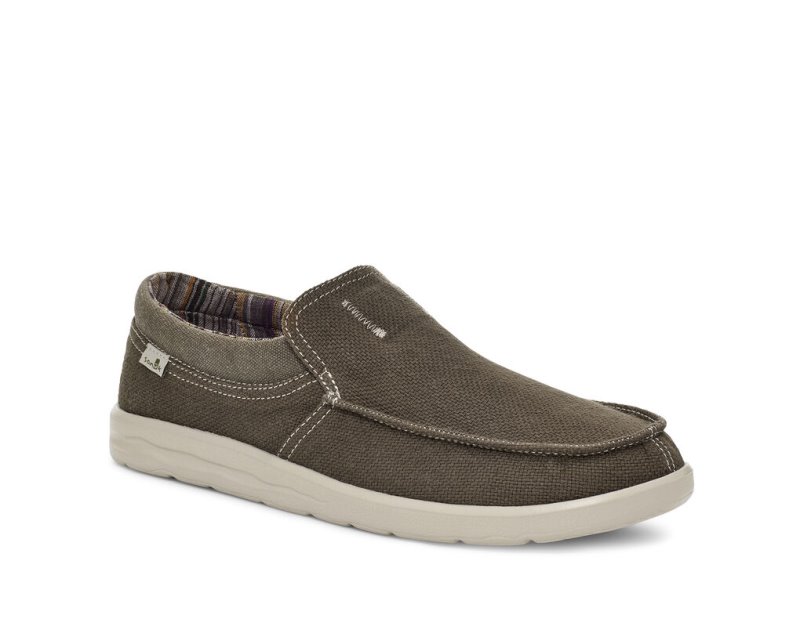 Sanuk Hi Bro Lite Hemp Slip On Earth Men's Sidewalk Surfers Grey | Canada 228LIS